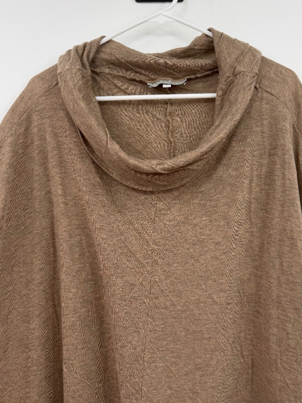 Bryn Walker Top Women Large Brown Short Sleeve Cowl Neck Lagenlook Knit Comfy - Picture 6 of 14
